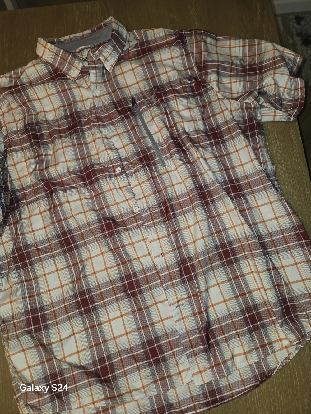 Under Armour Men's 3XL Short Sleeve Plaid Button-Down Fishing Shirt
